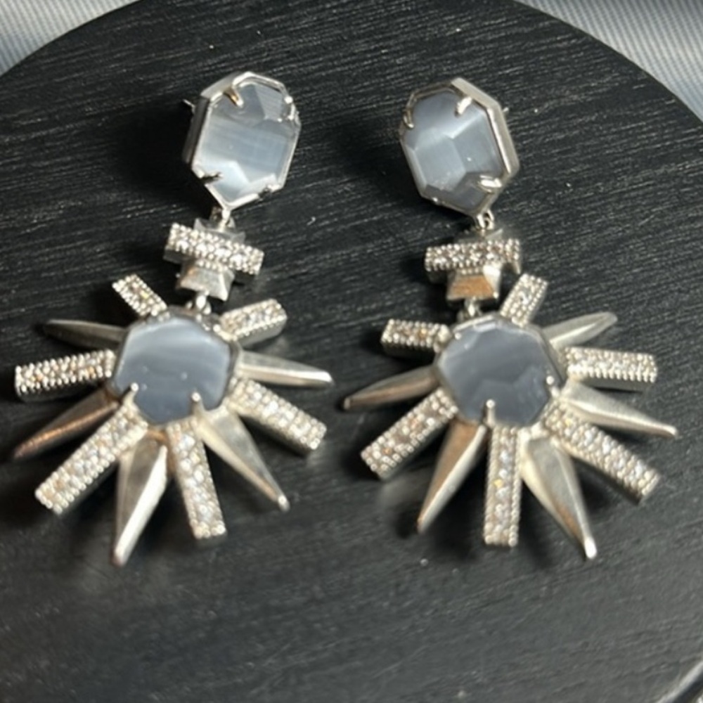 Kendra Scott Earrings Allie Rhodium 14k Gold Plated Starbursts